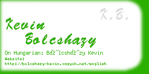 kevin bolcshazy business card